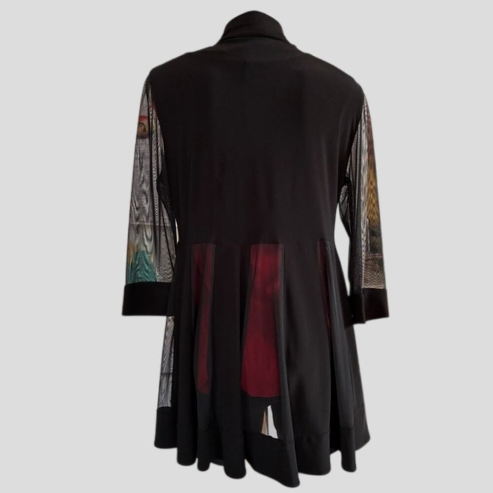 Joseph Ribkoff Black Mesh Cover Up - Picture 5 of 15